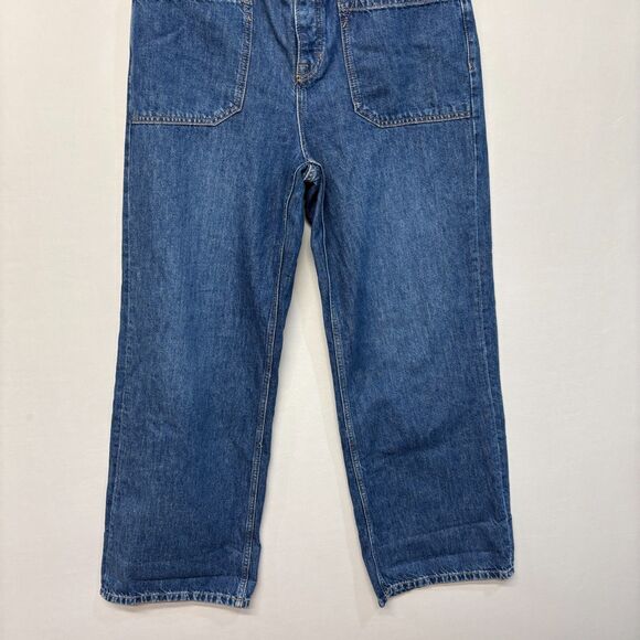 Free People We The Free Palmer Cuffed Wide Leg Jeans Size 29 Blue Denim D054 -17 - Picture 14 of 16